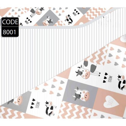 کاغذ کادو یک رو کد 8001 طرح گاو با کیفیت بالا