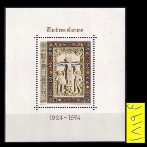 فروش شیت تمبر مصلوب شدن مسیح،لوکزامبورگ 1974