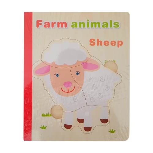 پازل کتابی چوبی حیوانات مزرعه مدل XLE 011
