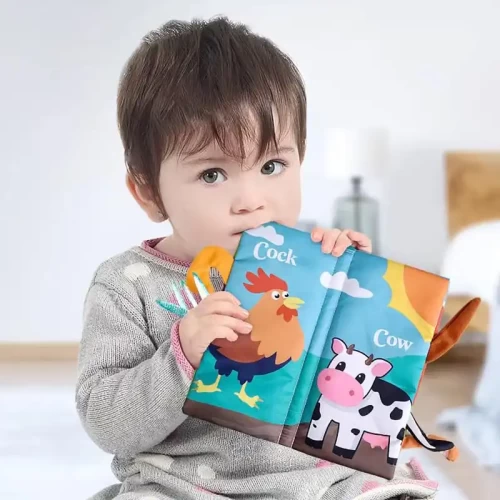 کتاب پارچه ای آموزشی حیوانات مزرعه برای کودکان