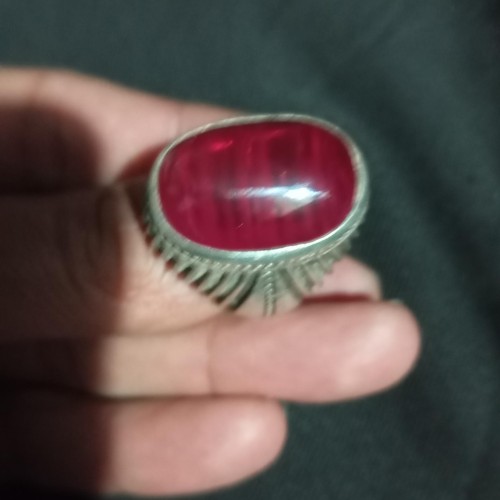 فروش انگشتر یاقوت خون کفتر طبیعی رکاب نقره