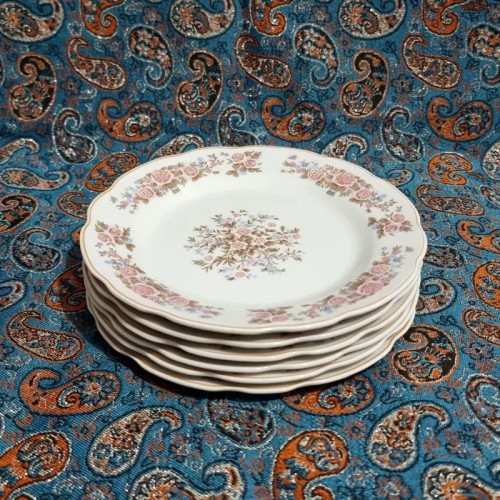 فروش بشقاب میوه خوری چینی قدیمی 6تایی با طراحی کلاسیک