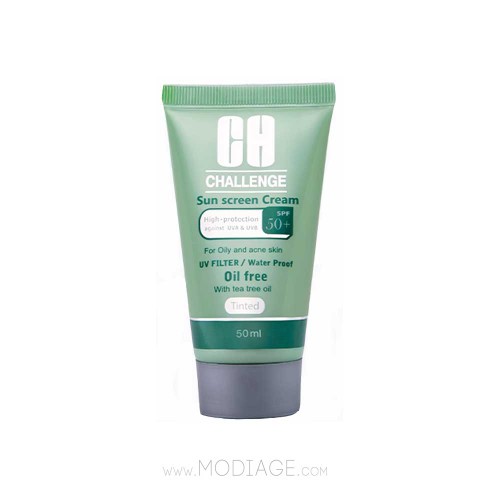 ضدآفتاب کرم پودری مخصوص پوست چرب و جوش دار چلنج SPF50