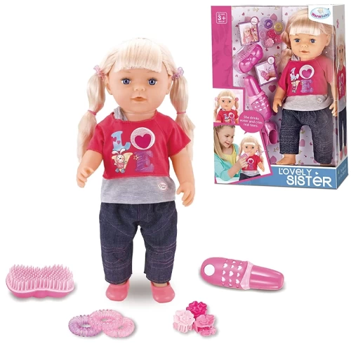 عروسک دخترانه وارم بیبی با لوازم و شیشه شیر