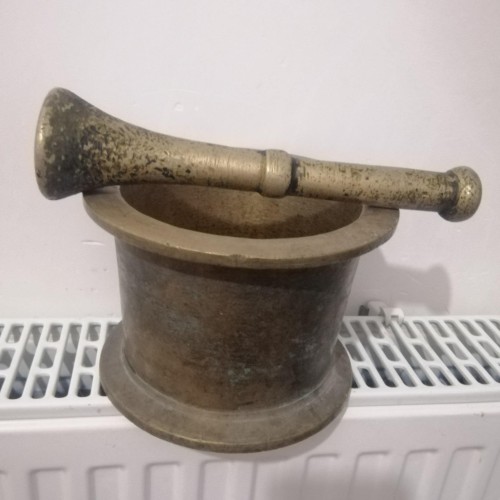 فروش سنگ و هاون برنجی قدیمی سنگین وزن 5330 کد 9270