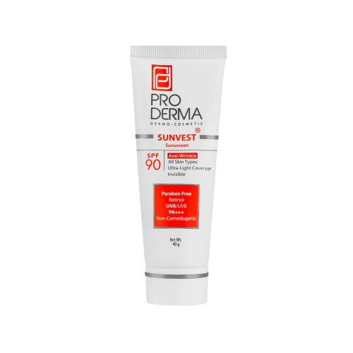 کرم ضد آفتاب و ضد چروک SPF90 پرودرما بی رنگ