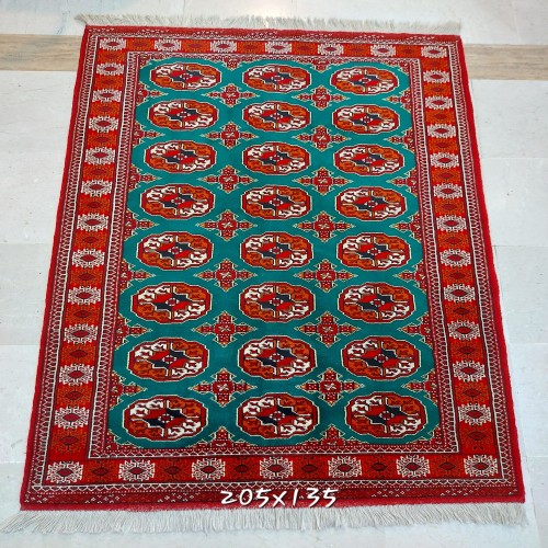 فرش دستبافت عشایری سبز شاد با طرح پافیلی