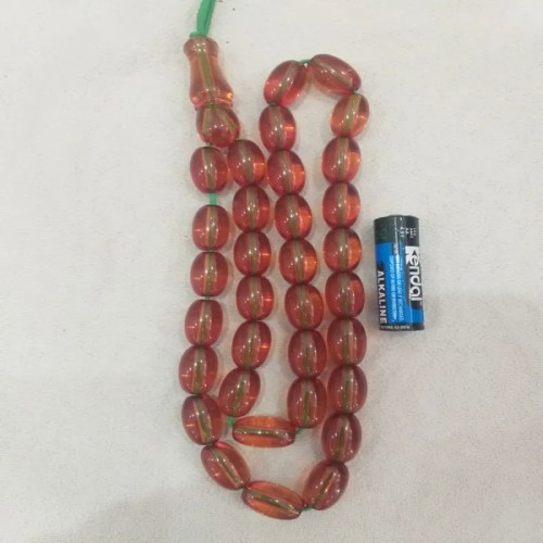 فروش تسبیح سندلوس لعلی با دانه‌های درشت و زیبا
