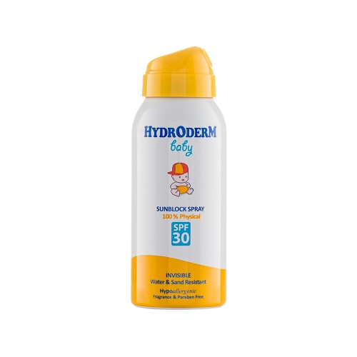 اسپری ضد آفتاب بی رنگ SPF30 کودک هیدرودرم 150 میل