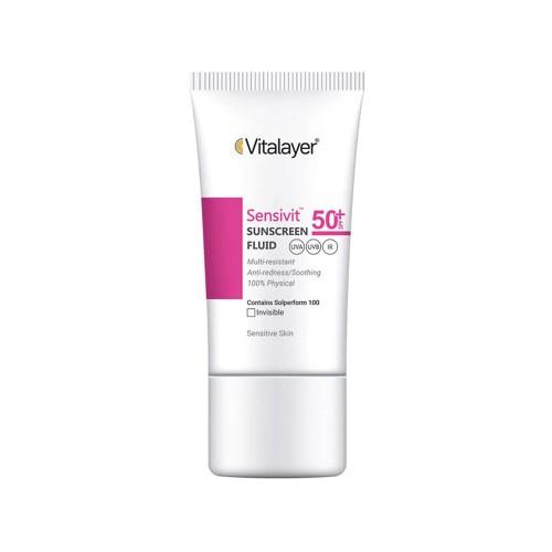 فلوئید ضد آفتاب بی رنگ SPF50 ویتالیر مناسب پوست حساس