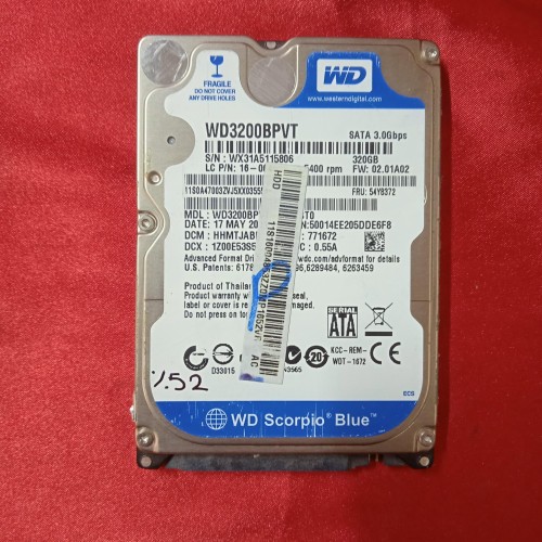 فروش هارد لپ تاپ WD 320GB سالم و تست شده