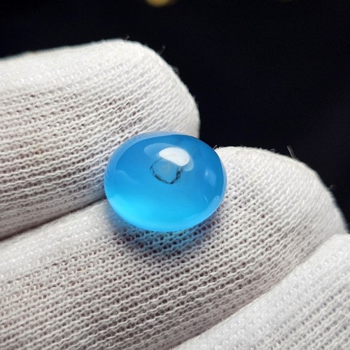 خرید نگین سنگ عقیق آبی آبدار معدنی کد وردسا