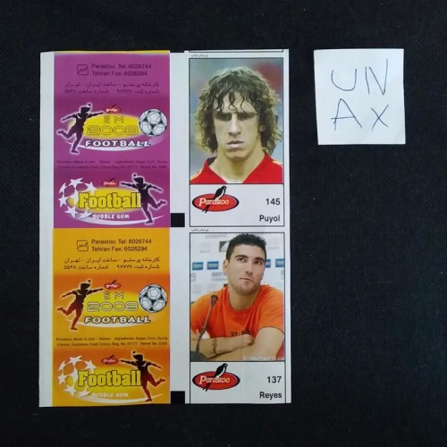 فروش بلوک عکس آدامس فوتبالی پرستو برش نخورده