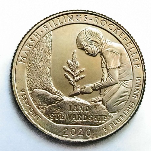 سکه 25 سنت ورمونت آمریکا 2020 (1824) اصل و کمیاب