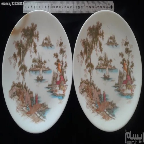 فروش ۲ عدد بشقاب قدیمی زیبا با کیفیت عالی