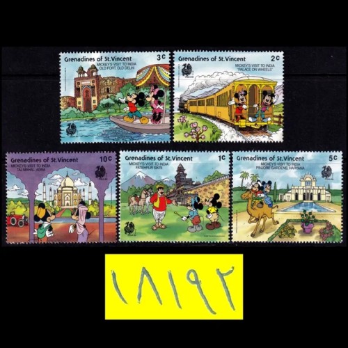 فروش سری تمبر والت دیزنی در هند،سن وینسنت 1989