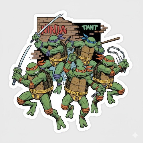 خرید استیکر لاک پشت های نینجا با طرح های جذاب