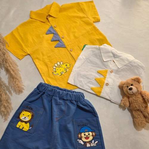 خرید پیراهن و شورتک دایناسوری وارداتی پسرانه وردسا