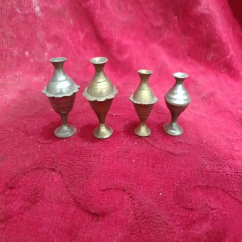 فروش 4عدد سرمه دان برنجی کوچک قدیمی