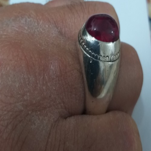 فروش انگشتر نقره یاقوت اصل با وزن بالا