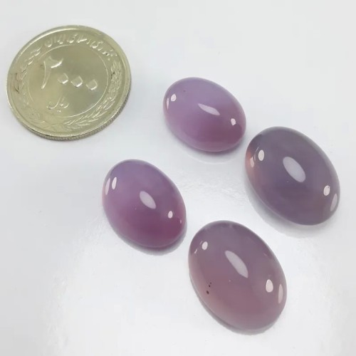 فروش چهار عدد نگین عقیق کبود سوسنی