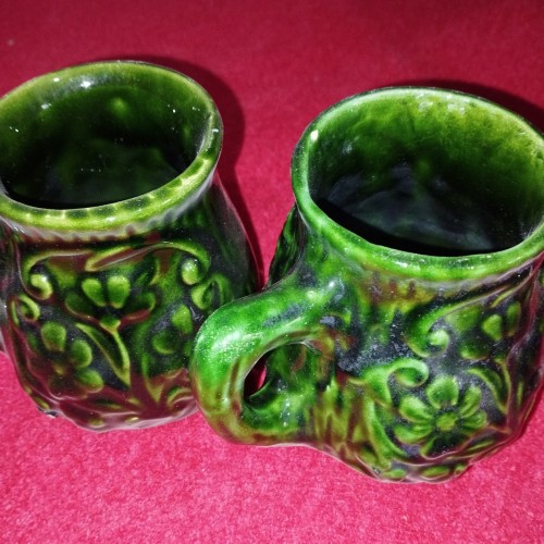 جفت لیوان سرامیکی قدیمی و خاص برای دکوری و جامدادی