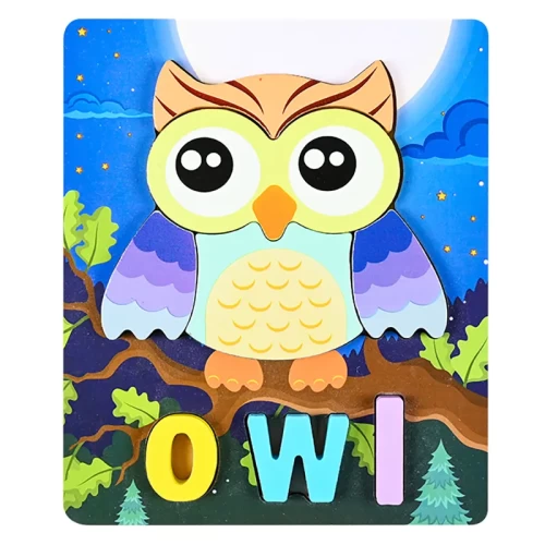 پازل چوبی آموزشی طرح جغد - کد P/4098/OW