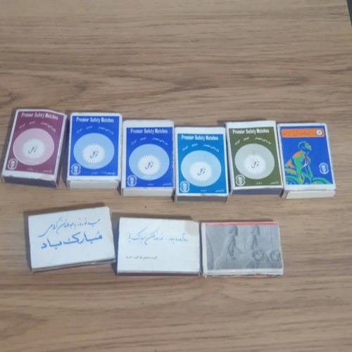 فروش 9عدد کبریت قدیمی توکلی یادبودی خاص کلکسیونی