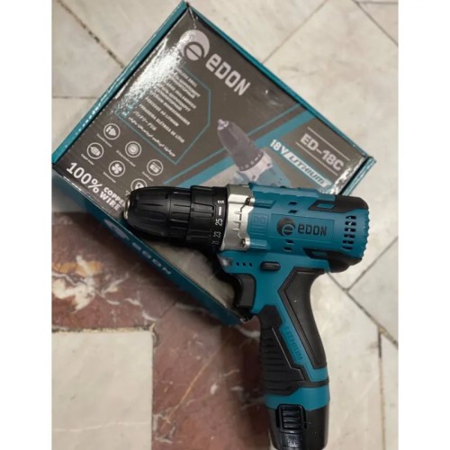فروش دریل شارژی edon با باتری و گیربکس دو سرعته