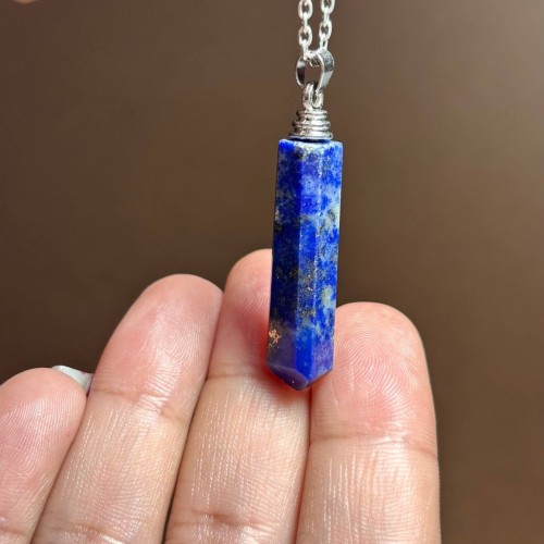 فروش آویز گردنبند سنگ لاجورد معدنی با طراحی خاص