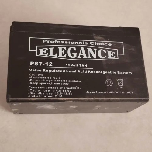باتری 12 ولت 7 آمپر elegance مدل PS7-12، عالی و مطمئن