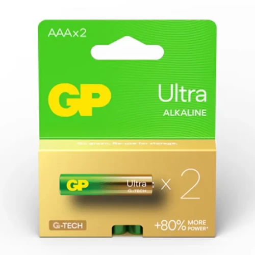 باتری نیم قلمی 2 عددی GP Ultra alkaline مدل GPPCA24AU640