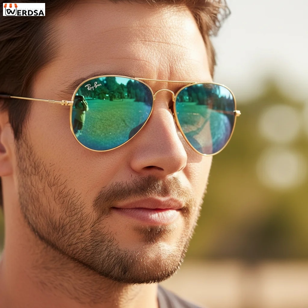 عینک آفتابی ری‌ بن 1652AD با فریم طلایی شیک اسپرت