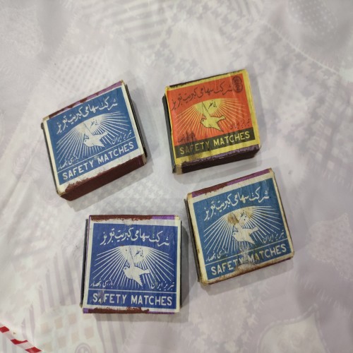 کبریت چوبی قدیمی مجموعه 4 عددی با طراحی خاص