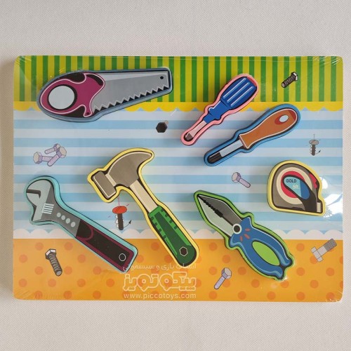 پازل چوبی جاگذاری ابزار کد P/3588/J مناسب کودکان
