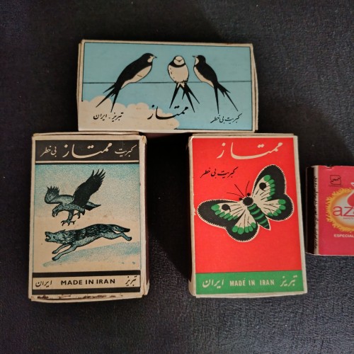 سه عدد کبریت بزرگ قدیمی ایرانی دوره پهلوی