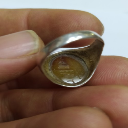 فروش انگشتر قدیمی نقره عقیق با ذکر شرف الشمس