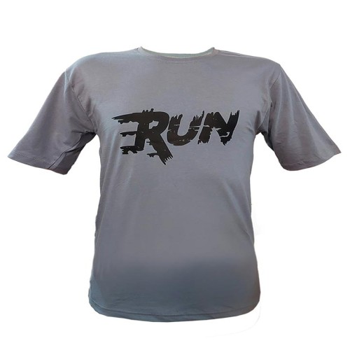 تیشرت مردانه طوسی RUN مدل 1153 - راحت و مدرن