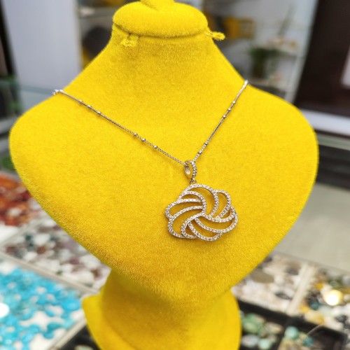 فروش آویز گردنی ایتالیایی دستساز روکش طلا سفید