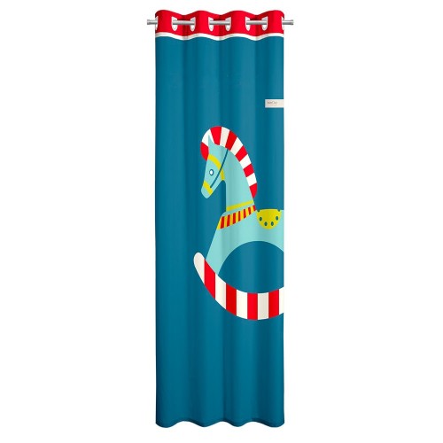 پرده اتاق کودک Saint Clair راکر اسبی آبی فیروزه ای