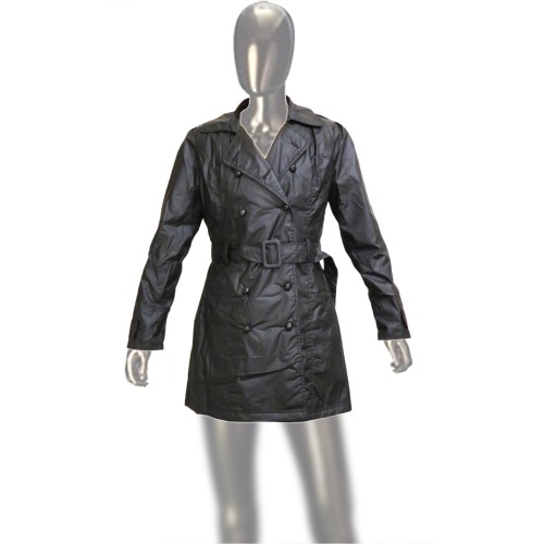 فروش بارانی زنانه مشکی سایز Large با کمربند زیبا