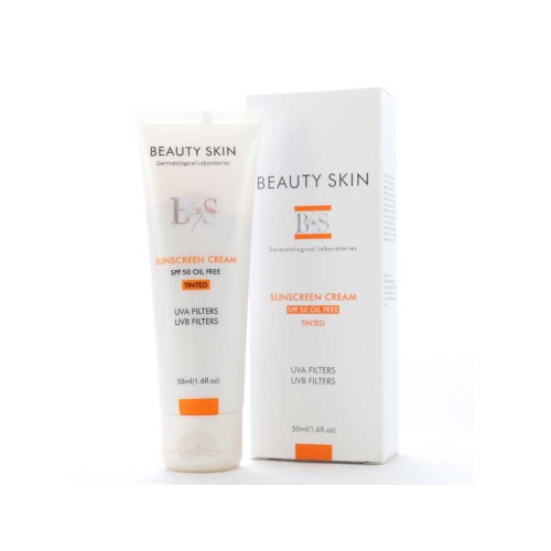 کرم ضد آفتاب رنگی SPF50 بیوتی اسکین مناسب پوست چرب