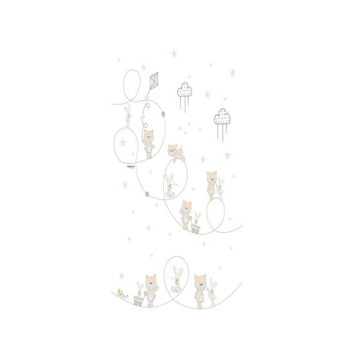 پرده اتاق کودک Saint Clair خرس و خرگوش کاروسل آبی