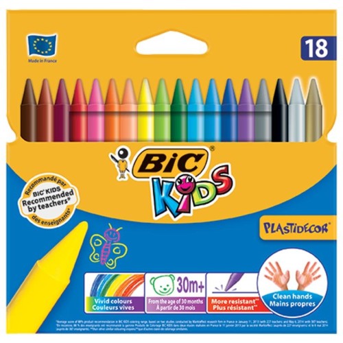 مداد شمعی 18 رنگ بیک BIC کد 0358 - کیفیت عالی