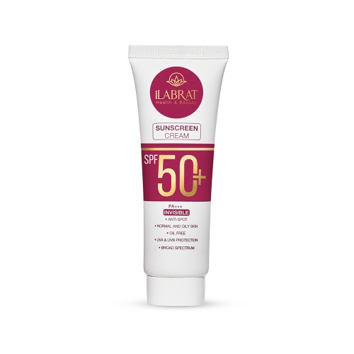 کرم ضد آفتاب بی رنگ SPF50 ایلابرت برای پوست نرمال و چرب