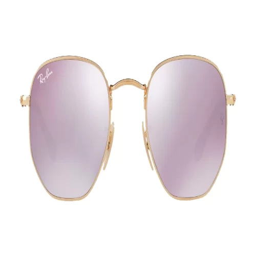 عینک آفتابی RayBan 3548N Hexagonal Flat Lenses Gold Lilac Mirror
