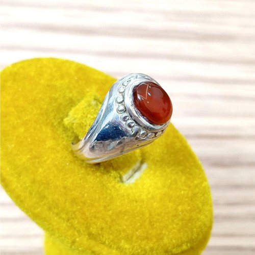 انگشتر عقیق یمانی خوشرنگ رکاب فیلی گوارسه دار