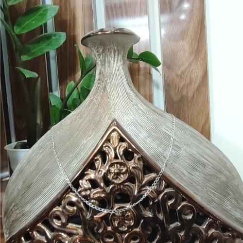 زنجیر نقره ایتالیایی دستساز روکش طلا سفید با ضمانت