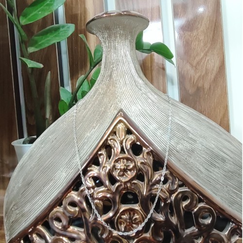 زنجیر نقره ایتالیایی دستساز روکش طلا سفید با ضمانت