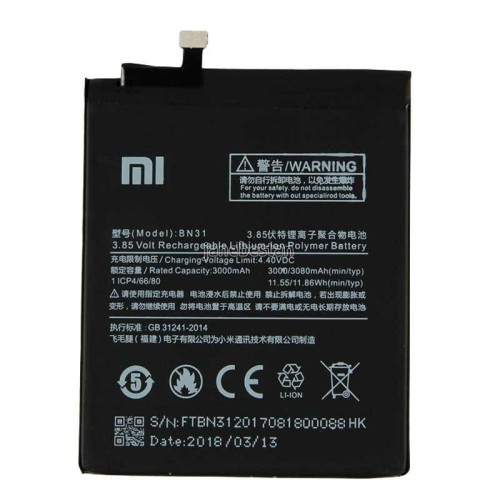 باتری شیائومی مدل Xiaomi Note 5A Prime BN31 با گارانتی